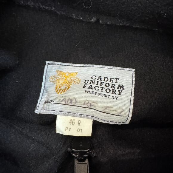 Vintage Cadet Jacket Wool Black West Point USMA 1957 Men's 46 Uniform Factory - Picture 6 of 6